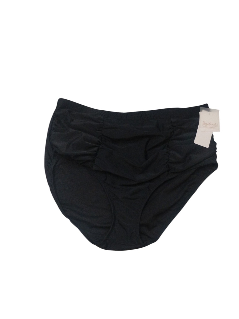 Raisins Black Ruched High-Waist Swim Bottom SZ 18 W N WT